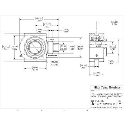 Picture of 50mm High Temperature S2000 Non Expansion Wide Slot Take Up Heavy Duty Bearing
